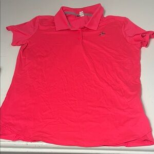 Under Armour Youth XL Pink Short Sleeve Collared Athletic Polo Top
